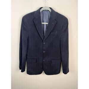 J. Crew Corduroy Sport Coat Blazer‎ Jacket Cashmere Blend Poland Blue Small